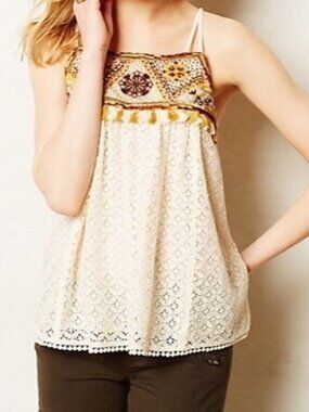 NWOT Anthropologie Tikal Tassel Tank Size 12